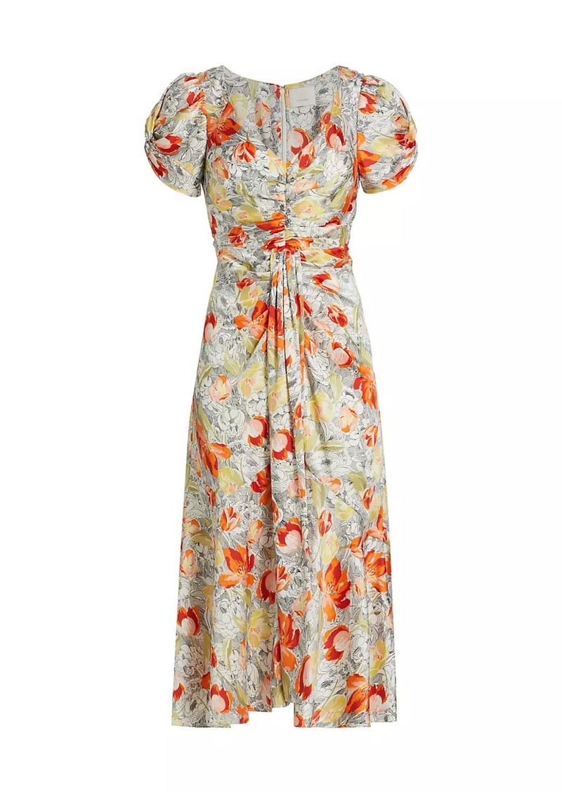 Cinq a Sept Linework Floral Walker Dress