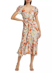 Cinq a Sept Linework Floral Walker Dress