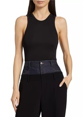 Cinq a Sept Lizzie Ribbed Jersey Tank