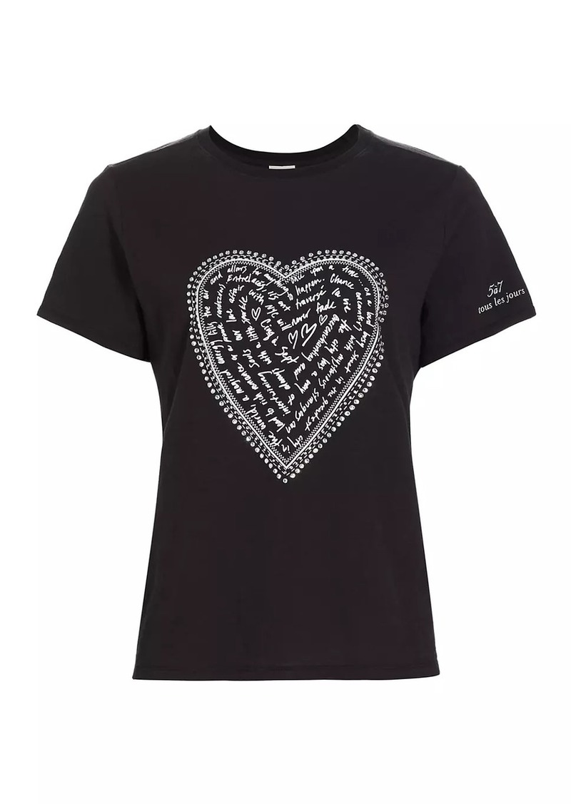 Cinq a Sept Love Letter Rhinestone T-Shirt