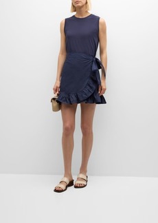 Cinq a Sept Mahlia Sleeveless Wrap-Skirt Mini Dress