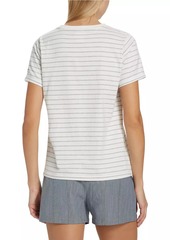 Cinq a Sept Melangé Stripe Paris New York T-Shirt