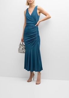 Cinq a Sept Mika Gathered Fit-and-Flare Midi Dress