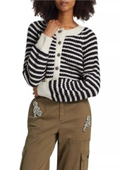 Cinq a Sept Millie Shaker Striped Cardigan