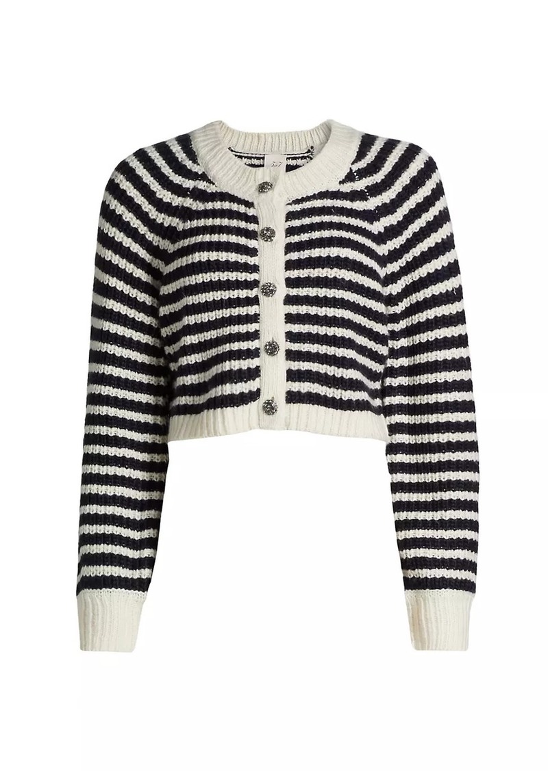 Cinq a Sept Millie Shaker Striped Cardigan