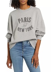 Cinq a Sept Paris New York Cotton-Blend Pullover Sweatshirt