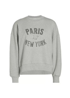 Cinq a Sept Paris New York Cotton-Blend Pullover Sweatshirt