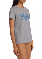 Cinq a Sept Patched Denim Paris T-Shirt