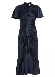 Cinq a Sept Peeta Satin Silk Midi-Dress
