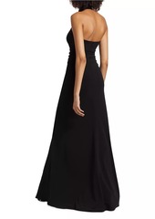 Cinq a Sept Raashi Crystal-Embellished Halter Gown