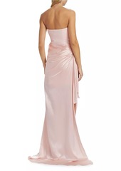 Cinq a Sept Rania Strapless Asymmetric Gown