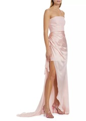 Cinq a Sept Rania Strapless Asymmetric Gown