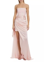 Cinq a Sept Rania Strapless Asymmetric Gown