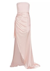 Cinq a Sept Rania Strapless Asymmetric Gown