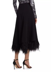 Cinq a Sept Ryleigh Feather-Embellished Midi-Skirt