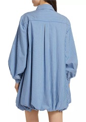 Cinq a Sept Sutton Embellished Pinstriped Shirtdress