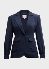Cinq a Sept Tabitha Frill-Cuff Crepe Jacket with Cargo Pockets