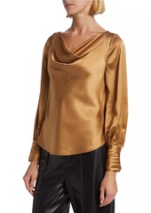 Cinq a Sept Taylee Cowlneck Silk Blouse