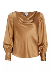 Cinq a Sept Taylee Cowlneck Silk Blouse