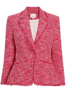 Cinq a Sept tweed single frayed breast blazer