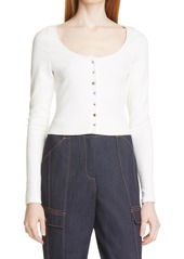 Cinq a Sept Granada Long Sleeve Top in Ivory at Nordstrom