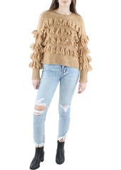 Cinq a Sept Womens Merino Wool Tassel Crewneck Sweater