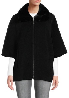 Cinzia Rocca Alpaca Yarn Blend Faux Fur Coat