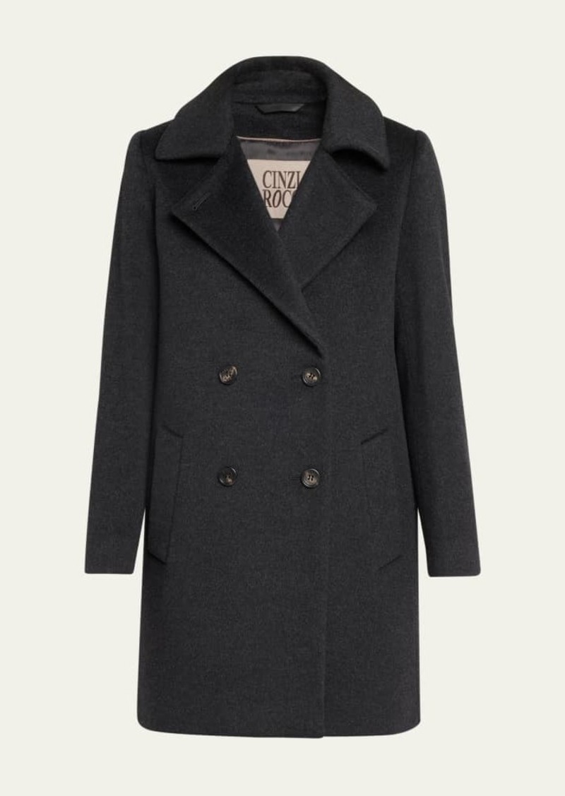 Cinzia Rocca Double-Breasted Wool Peacoat