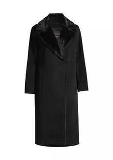 Cinzia Rocca Faux Fur-Trim Wool Coat