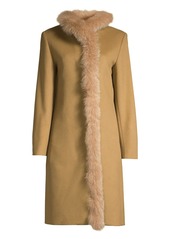 Cinzia Rocca Fox Fur Lined Wool Coat