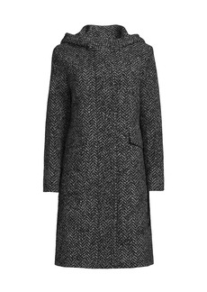 Cinzia Rocca Herringbone Hooded Coat