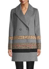 Cinzia Rocca Mixed Media Wool-Blend & Faux Fur Coat