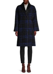 Cinzia Rocca Plaid Virgin Wool & Mohair-Blend Coat