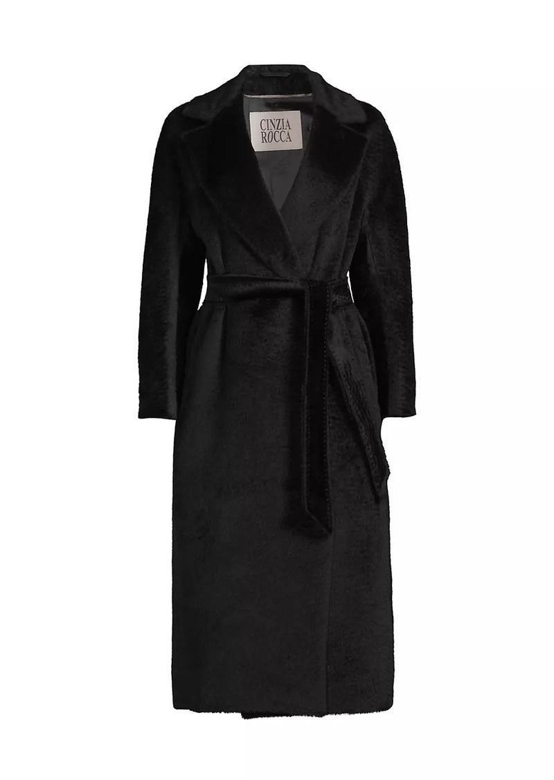 Cinzia Rocca Pressed Alpaca Wrap Long Coat