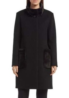 Cinzia Rocca Trim Virgin Wool-Blend Coat