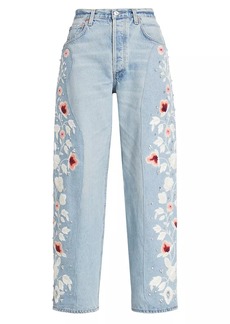 Citizens of Humanity Lena Floral Embroidered Crop Denim Jacket