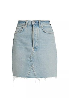 Citizens of Humanity Carolina Deconstructed Knee-Length Denim Skirt