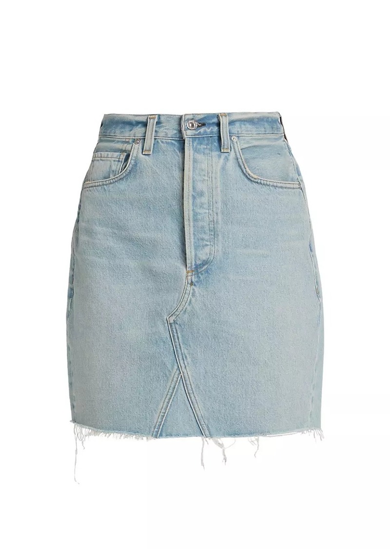 Citizens of Humanity Carolina Deconstructed Knee-Length Denim Skirt