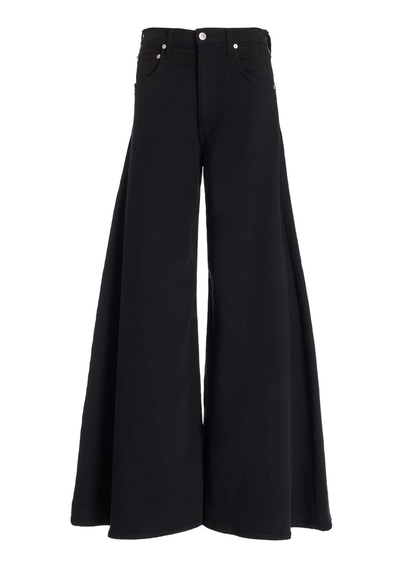 Citizens of Humanity - Amari Stretch High-Rise Ultra Wide-Leg Jeans - Black - 30 - Moda Operandi