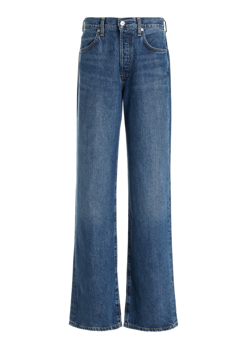 Citizens of Humanity - Annina Stretch High-Rise Wide-Leg Jeans - Blue - 26 - Moda Operandi