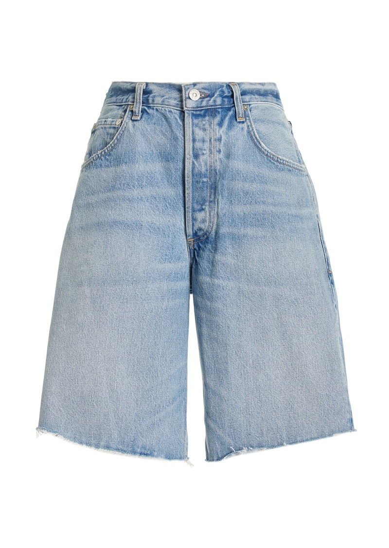 Citizens of Humanity - Ayla Denim Knee-Length Shorts - Light Wash - 32 - Moda Operandi