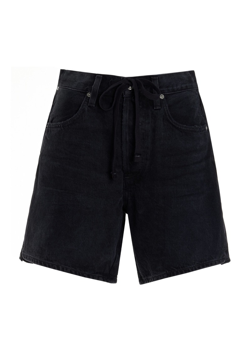 Citizens of Humanity - Brynn Drawstring Denim Shorts - Black - 25 - Moda Operandi