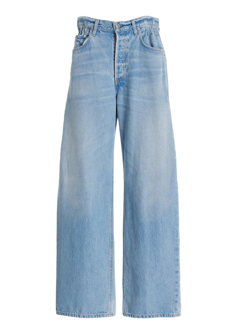 Citizens of Humanity - Gwendoline Scrunched Rigid High-Rise Wide-Leg Jeans - Blue - 28 - Moda Operandi