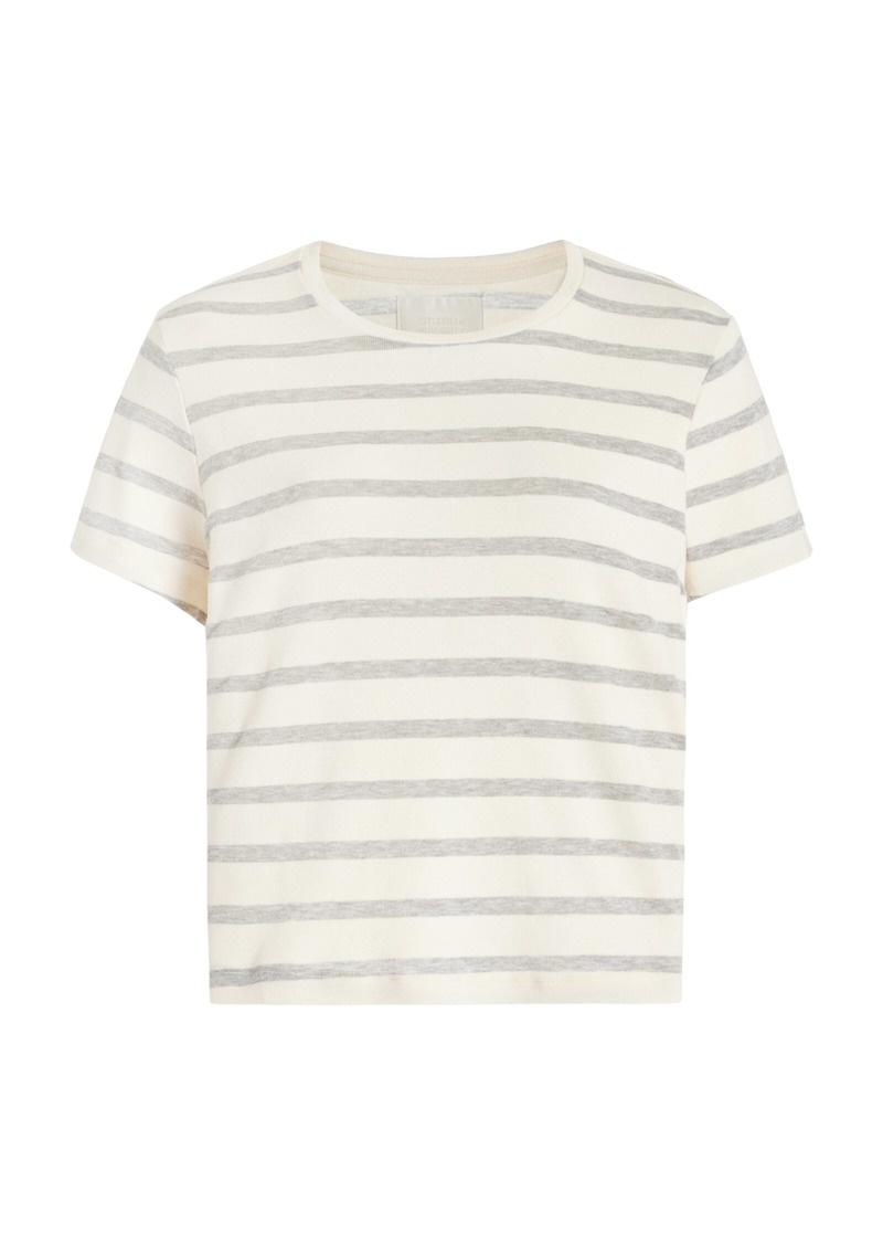 Citizens of Humanity - Kyle Cotton-Blend T-Shirt - Stripe - M - Moda Operandi