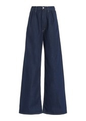 Citizens of Humanity - Maritzy Pleated Denim Wide-Leg Trousers - Dark Wash - 27 - Moda Operandi