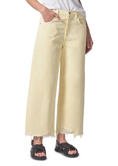 Citizens of Humanity Ayla Raw Hem Cropped Jeans in Limoncello