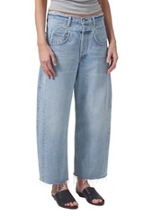 Citizens of Humanity Bisou High Waist Raw Hem Crop Barrel Wide Leg Jeans