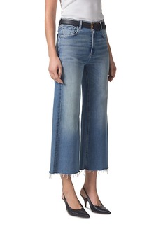 Citizens of Humanity Cropped Wide Leg Jeans in Blue