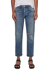 Citizens of Humanity Emerson Ripped High Waist Crop Straight Leg Jeans in Roadtrip at Nordstrom