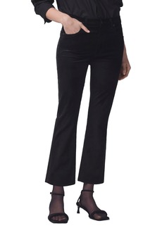 Citizens of Humanity Isola Crop Bootcut Velvet Pants in Black at Nordstrom Rack
